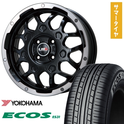 165/55R15 夏タイヤ ホイール4本セット YOKOHAMA エコス ES31 (軽自動車用) レアマイスター LMG MS-9W 15インチ