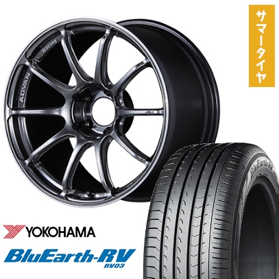 225/40R19 夏タイヤ ホイール4本セット YOKOHAMA ブルーアース RV-03 (5/114車用) YOKOHAMA アドバンレーシング RSIII 19インチ