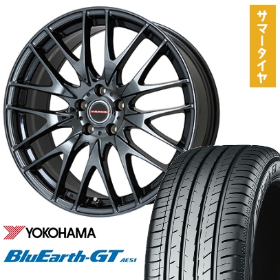 225/40R19 夏タイヤ ホイール4本セット YOKOHAMA ブルーアース GT AE51 (5/114車用) BIGWAY LEYSEEN プラバ9M(BMC) 19インチ