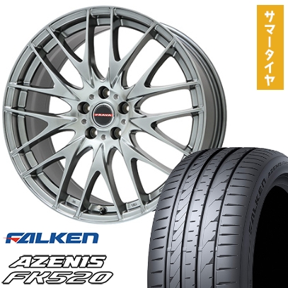 245/35R20 夏タイヤ ホイール4本セット FALKEN アゼニス FK520L (5/114車用) ビッグウエイ LEYSEEN プラバ9M(クロームハイパーシルバー) 20インチ