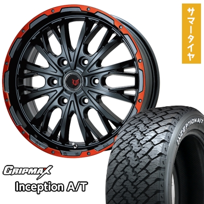 265/50R20 夏タイヤ ホイール4本セット プラド GRIPMAX インセプション A/T RWL(限定) LEHRMEISTER LMG ヴァスティア(グロスブラック/レッドリム) 20インチ