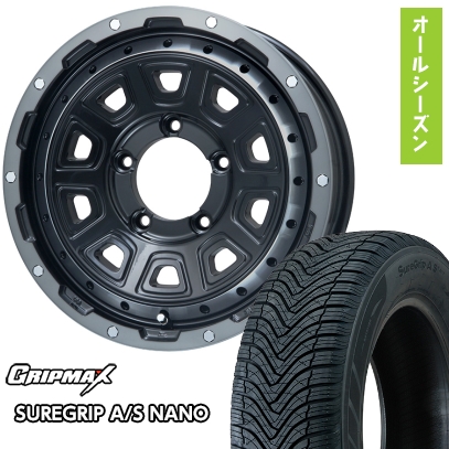 【新品】ジムニーシエラ オールシーズンタイヤ ホイール4本セット 195/80R15 グリップマックス SUREGRIP A/S NANO(限定) レアマイスター LMG DS-10 15インチ