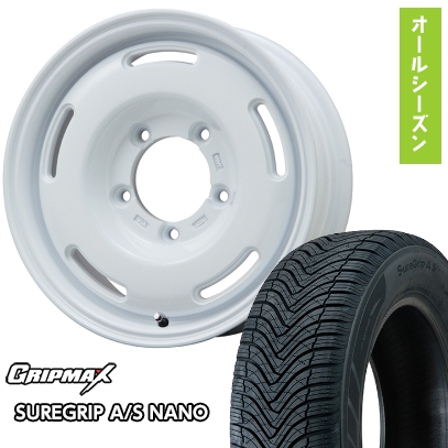【新品】ジムニーシエラ オールシーズンタイヤ ホイール4本セット 195/80R15 グリップマックス SUREGRIP A/S NANO(限定) プレミックス プディン 15インチ