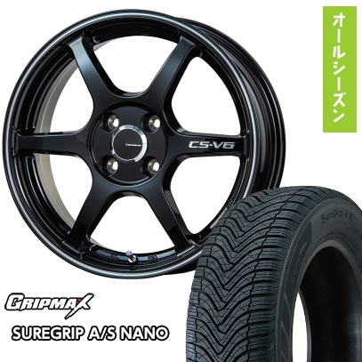 グリップマックス - 165/55R15 オール時期タイア 車輪4本仕掛ける N-BOX タント 手押し車R シュアグリップA/S ナノ(押さえる) レアマイスター CS-V6 15in オールシーズンタイヤ、ホイールセット-自動車-車、バイク、自転車