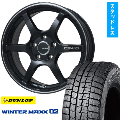 225/55R17 スタッドレスタイヤ ホイール4本セット (5/114車用) DUNLOP ウィンターMAXX 02 LEHRMEISTER CS-V6 17インチ