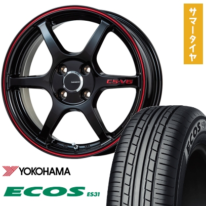 165/55R15 夏タイヤ ホイール4本セット YOKOHAMA エコス ES31 (軽自動車用) レアマイスター CS-V6 15インチ