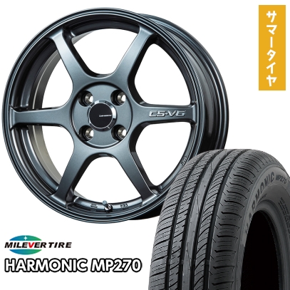 195/55R16 夏タイヤ ホイール4本セット MILEVER ハーモニック MP270(限定) (4/100車用) LEHRMEISTER CS-V6  16インチ
