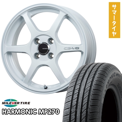 195/55R16 夏タイヤ ホイール4本セット MILEVER ハーモニック MP270(限定) (4/100車用) LEHRMEISTER CS-V6  16インチ