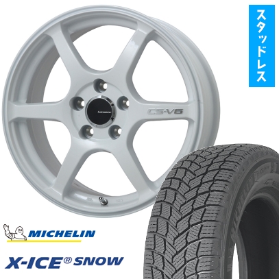 X-ICE - 215/55R17 スタッドレスタイヤ 車輪4本仕掛ける MICHELIN エックス内燃機関 白いもの (5/100車用) LEHRMEISTER CS-V6 17in タイヤ、ホイール-自動車-冬タイヤ、ホイールセット