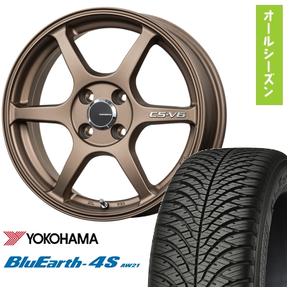 165/55R15 オールシーズンタイヤ ホイール4本セット YOKOHAMA ブルーアース 4S AW21 (軽自動車用) LEHRMEISTER CS-V6 15インチ