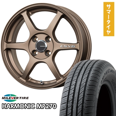 195/55R16 夏タイヤ ホイール4本セット MILEVER ハーモニック MP270(限定) (4/100車用) LEHRMEISTER CS-V6  16インチ