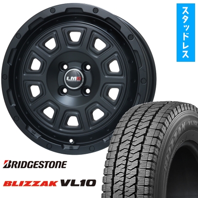 145/80R12 スタッドレスタイヤ ホイール4本セット BRIDGESTONE ブリザック VL10 80/78N (軽自動車用) LEHRMEISTER LMG DS-10 12インチ