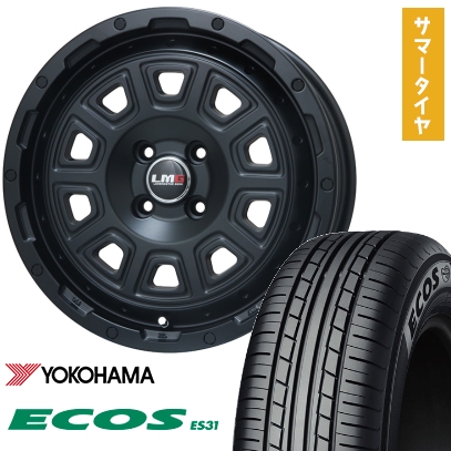 165/55R14 夏タイヤ ホイール4本セット YOKOHAMA エコス ES31 (軽自動車用) LEHRMEISTER LMG DS-10 マットブラック 14インチ