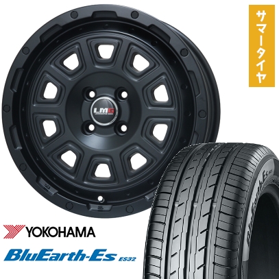 155/55R14 夏タイヤ ホイール4本セット YOKOHAMA ブルーアース ES32 (軽自動車用) LEHRMEISTER LMG DS-10 マットブラック 14インチ