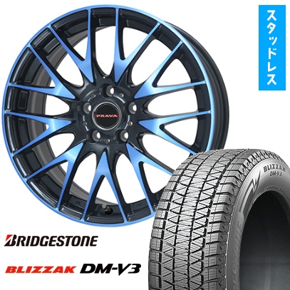 235/60R18 スタッドレスタイヤ ホイール4本セット BRIDGESTONE ブリザック DM-V3 DMV3 (5/114車用) BIGWAY LEYSEEN プラバ9M 18インチ