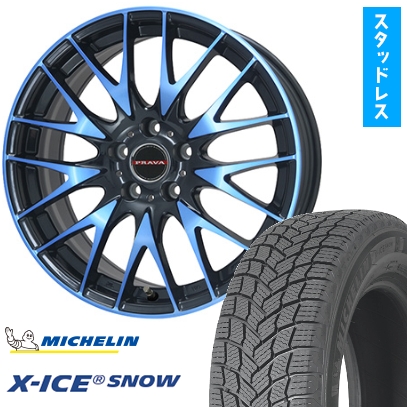 235/50R18 スタッドレスタイヤ ホイール4本セット MICHELIN エックスアイス スノー (5/114車用) BIGWAY LEYSEEN プラバ9M 18インチ