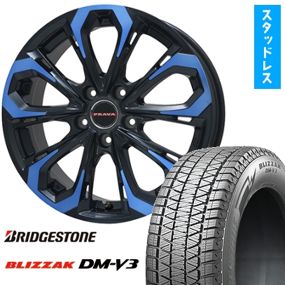 235/55R18 スタッドレスタイヤ ホイール4本セット BRIDGESTONE ブリザック DM-V3 DMV3 (5/114車用) BIGWAY LEYSEEN プラバ5X 18インチ