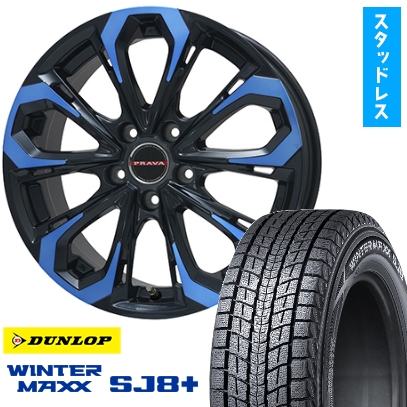 235/60R18 スタッドレスタイヤ ホイール4本セット DUNLOP ウインターマックス SJ8+ (5/114車用) BIGWAY LEYSEEN プラバ5X 18インチ