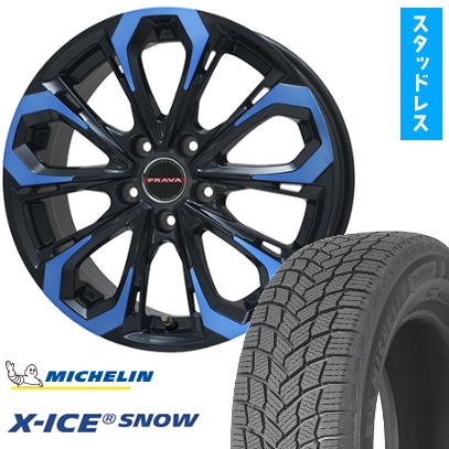 225/60R18 スタッドレスタイヤ ホイール4本セット MICHELIN エックスアイス スノー (5/114車用) BIGWAY LEYSEEN プラバ5X 18インチ