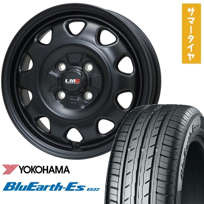 165/55R14 夏タイヤ ホイール4本セット YOKOHAMA ブルーアース ES32 (軽自動車用) LEHRMEISTER LMG OFF-STYLE(マットブラック) 14インチ