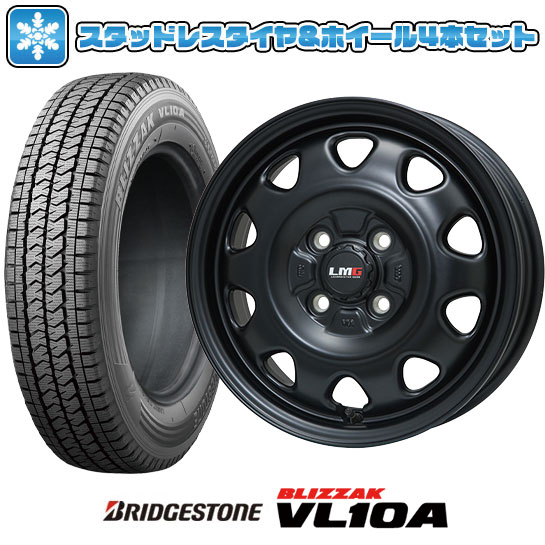 165/80R14 スタッドレスタイヤ ホイール4本セット BRIDGESTONE ブリザック VL10A (4/114車用) LEHRMEISTER LMG OFF STYLE 14インチ : arktire 26224 119760 45255 45255 : アークタイヤ