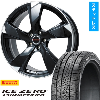 225/45R18 スタッドレスタイヤ ホイール4本セット PIRELLI ウィンター アイスゼロアシンメトリコ (5/114車用) PREMIX ヴェランV 18インチ