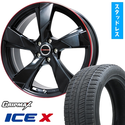 235/50R18 スタッドレスタイヤ ホイール4本セット (5/114車用) GRIP MAX BSW ブラックサイドウォール プレミックス ヴェランV 18インチ