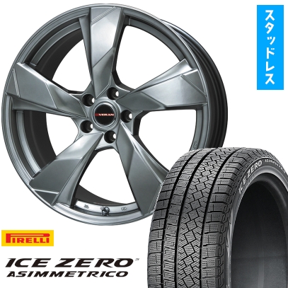 235/65R18 スタッドレスタイヤ ホイール4本セット PIRELLI ウィンター アイスゼロアシンメトリコ (5/114車用) PREMIX ヴェランV 18インチ