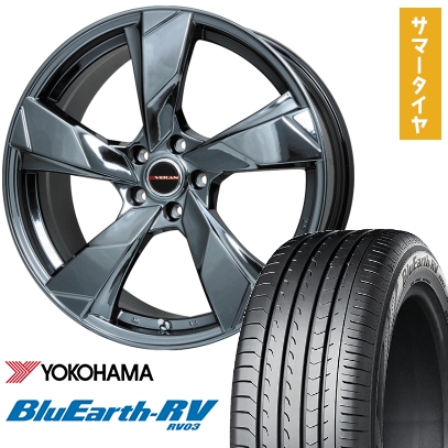225/40R19 夏タイヤ ホイール4本セット YOKOHAMA ブルーアース RV-03 (5/114車用) PREMIX ヴェランV(BMC) 19インチ