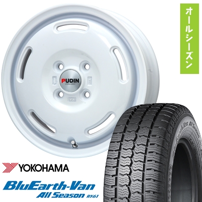 145/80R12 オールシーズンタイヤ ホイール4本セット YOKOHAMA ブルーアース Van RY61 オールシーズン 80/78N (軽自動車用) PREMIX プディン 12インチ
