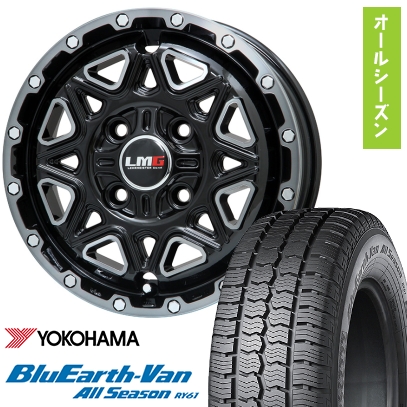 BluEarth - 145/80R12 オール時期タイア 車輪4本仕掛ける YOKOHAMA 青碧地びた Van RY61 オール時期 80/78N (軽自動車用) LEHRMEISTER LMG モンタグナ 12in タイヤ、ホイール-自動車-オールシーズンタイヤ、ホイールセット