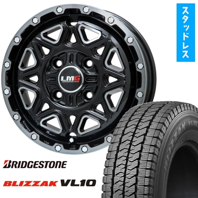 145/80R12 スタッドレスタイヤ ホイール4本セット BRIDGESTONE ブリザック VL10 80/78N (軽自動車用) LEHRMEISTER LMG モンタグナ 12インチ