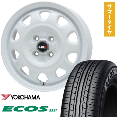 165/50R15 夏タイヤ ホイール4本セット エブリイワゴン YOKOHAMA エコス ES31 LEHRMEISTER LMG OFF-STYLE(ホワイト) 15インチ