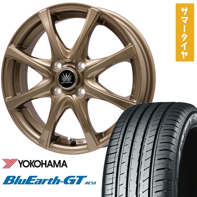 195/65R15 夏タイヤ ホイール4本セット YOKOHAMA ブルーアース GT AE51 (4/100車用) PREMIX アマルフィV Jr(ブロンズ) 15インチ