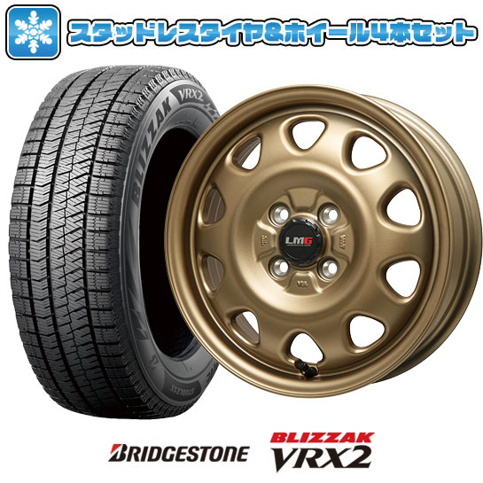 185/65R14 スタッドレスタイヤ ホイール4本セット BRIDGESTONE ブリザック VRX2 (4/100車用) LEHRMEISTER LMG OFF STYLE 14インチ : arktire 11241 124967 24653 24653 : アークタイヤ