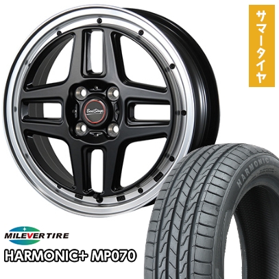 165/55R15 夏タイヤ ホイール4本セット N-BOX タント ワゴンR ミレバー ハーモニック プラス MP070(限定) ブレスト ビートステージ WT-C 15インチ