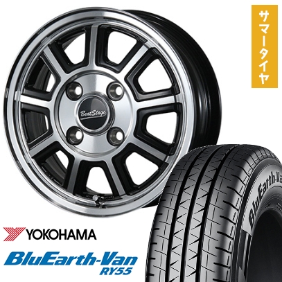 145/80R12 夏タイヤ ホイール4本セット YOKOHAMA ブルーアース Van RY55 80/78N (軽自動車用) BLEST ビートステージ KS-C 12インチ