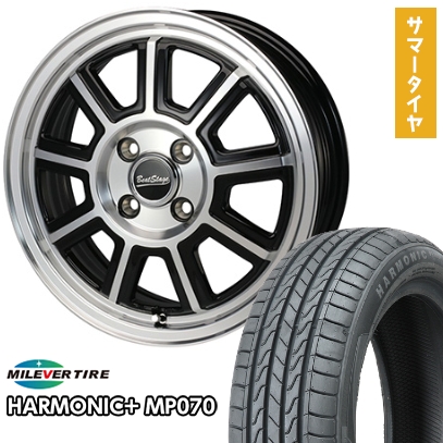 165/55R15 夏タイヤ ホイール4本セット N-BOX タント ワゴンR ミレバー ハーモニック プラス MP070(限定) ブレスト ビートステージ KS-C 15インチ