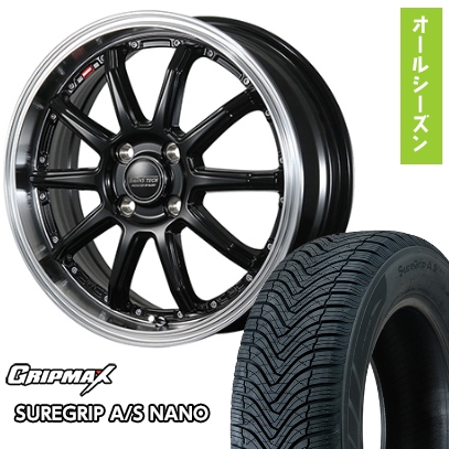 165/65R15 オールシーズンタイヤ ホイール4本セット タフト ソリオ グリップマックス シュアグリップA/S ナノ(限定) ブレスト バーンズテック S10-DP 15インチ