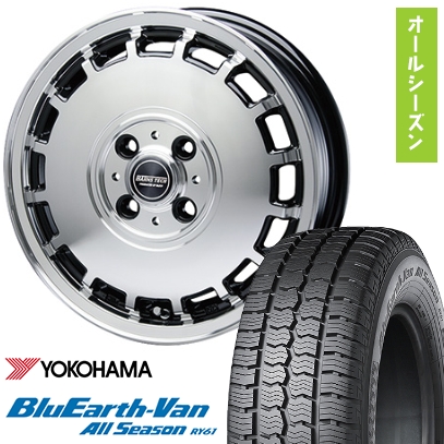 145/80R12 オールシーズンタイヤ ホイール4本セット YOKOHAMA ブルーアース Van RY61 80/78N (軽自動車用) BLEST バーンズテック KTストリーム 12インチ