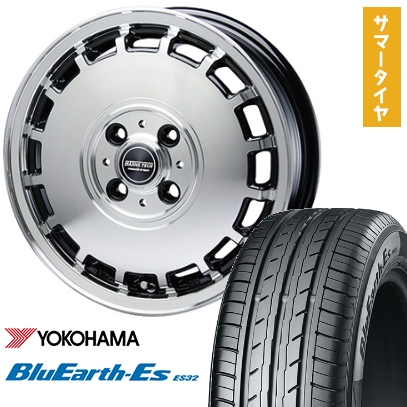155/65R14 夏タイヤ ホイール4本セット N-BOX タントカスタム ワゴンR YOKOHAMA ブルーアース ES32 BLEST バーンズテック KTストリーム 14インチ