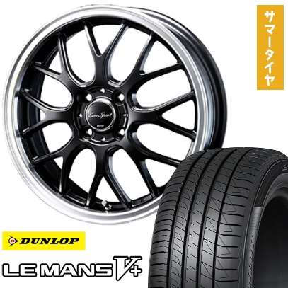 LE MANS - 165/55R14 夏タイア 銀輪4本仕かける DUNLOP ルマン V+(ファイブ足し加える) (軽自動車用) BLEST ユーロ運動競技 印字機805 セミグロスブラック 14in
