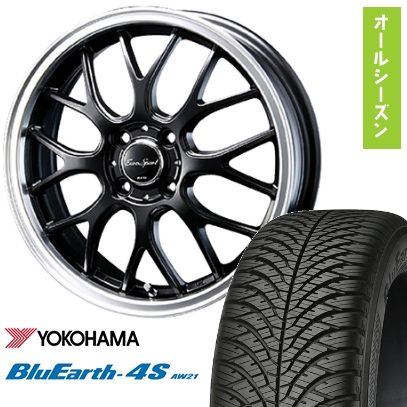 165/55R15 オールシーズンタイヤ ホイール4本セット YOKOHAMA ブルーアース 4S AW21 (軽自動車用) BLEST ユーロスポーツ タイプ805 15インチ