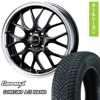 165/65R15 オールシーズンタイヤ ホイール4本セット タフト ソリオ シュアグリップA/S ナノ(限定) ブレスト ユーロスポーツ タイプ805 15インチ