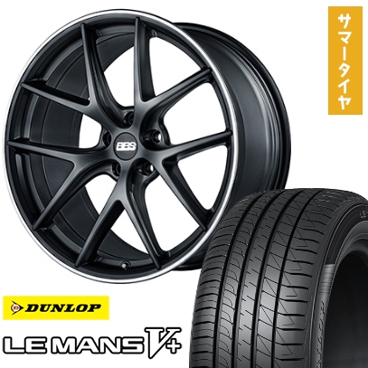 225/45R19 夏タイヤ ホイール4本セット DUNLOP ルマン V+(ファイブプラス) (5/114車用) BBS GERMANY BBS CI-R サテンブラック 19インチ