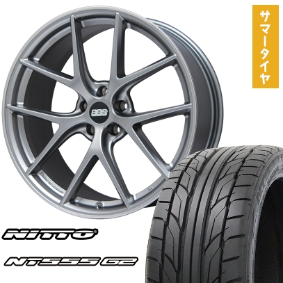 225/40R19 夏タイヤ ホイール4本セット NITTO NT555 G2 (5/114車用) BBS GERMANY BBS CI-R プラチナムシルバー 19インチ