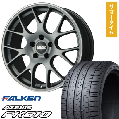 215/35R19 夏タイヤ ホイール4本セット FALKEN アゼニス FK510 (5/114車用) BBS GERMANY BBS CH-R サテンチタニウム 19インチ
