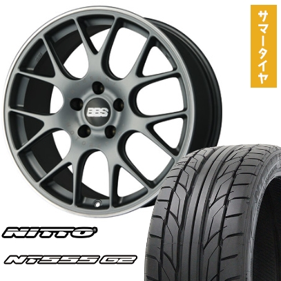 225/45R19 夏タイヤ ホイール4本セット NITTO NT555 G2 (5/114車用) BBS GERMANY BBS CH-R サテンチタニウム 19インチ
