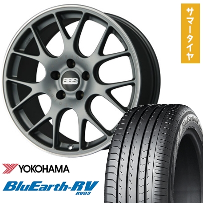 245/45R19 夏タイヤ ホイール4本セット YOKOHAMA ブルーアース RV-03 (5/114車用) BBS GERMANY BBS CH-R サテンチタニウム 19インチ