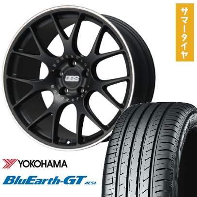 245/40R19 夏タイヤ ホイール4本セット YOKOHAMA ブルーアース GT AE51 (5/114車用) BBS GERMANY BBS CH-R サテンブラック 19インチ